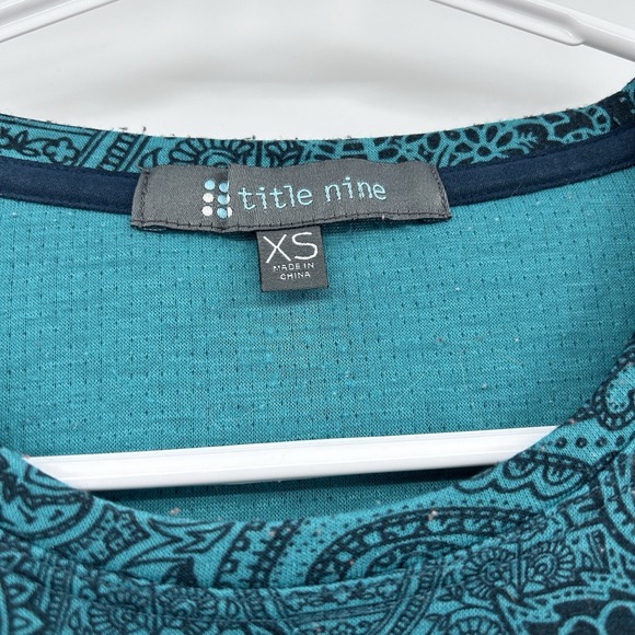 Title Nine Womens Wool Blend Long Sleeve Shirt Sz XS Turquoise Zip Pocket Active - Picture 2 of 6
